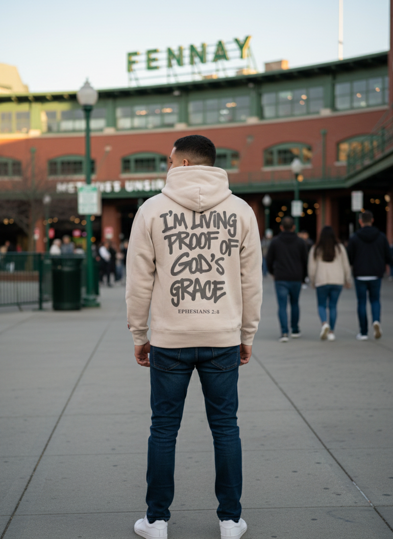 Living Proof of God’s Grace Hoodie — Ephesians 2:8